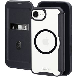 Mobiparts Shield Line iPhone 16e MagSafe Hoesje Bookcase - Zwart