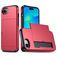 Mobigear Card iPhone 17e Hoesje Hardcase Backcover Shockproof met Pasjeshouder - Rood