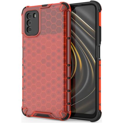 Mobigear Honeycomb POCO M3 Hoesje Hardcase Backcover Shockproof - Rood