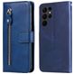Mobigear Zipper Samsung Galaxy S23 Ultra Hoesje Bookcase Portemonnee - Blauw