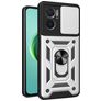 Mobigear Armor Ring Cam Slide Xiaomi Redmi 10 5G Hoesje Hardcase Backcover Shockproof met Ringhouder en Camera Slider - Zilver