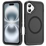 Mobigear Rugged Mag iPhone 16 MagSafe Hoesje Hardcase Backcover Shockproof - Zwart