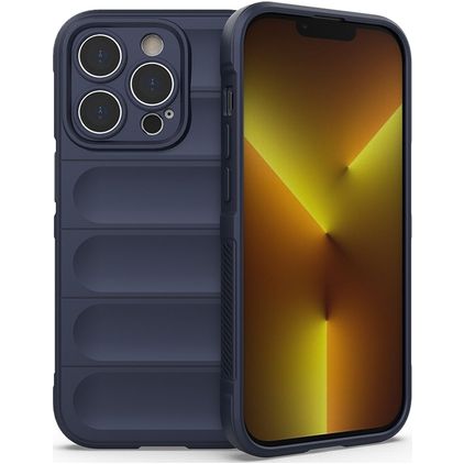 Mobigear Bumpy iPhone 14 Pro Hoesje Flexibel TPU Backcover - Donkerblauw