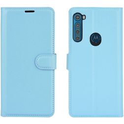 Mobigear Classic Motorola One Fusion Plus Hoesje Bookcase Portemonnee - Blauw