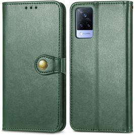 Mobigear Snap Button Vivo V21 Hoesje Bookcase Portemonnee - Groen