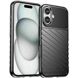Mobigear Groove iPhone 16 Hoesje Flexibel TPU Backcover - Zwart