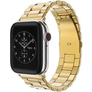 Mobigear Antwerp Stalen Apple Watch Bandje Vouwsluiting - 42/41/40/38 mm - Goud