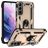 Mobigear Armor Ring Samsung Galaxy S22 Hoesje Hardcase Backcover Shockproof met Ringhouder - Goud
