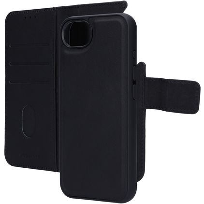 Mobiparts iPhone 17e Hoesje Echt Leer Uitneembare 2in1 Bookcase Portemonnee - Zwart