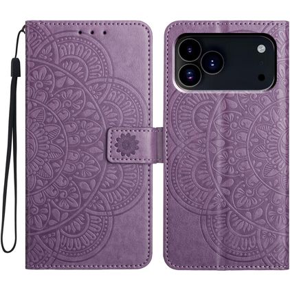 Mobigear Mandala iPhone 18 Pro Hoesje Bookcase Portemonnee - Paars