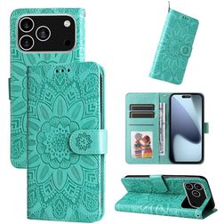 Mobigear Sunflower iPhone 17 Pro Hoesje Bookcase Portemonnee - Groen