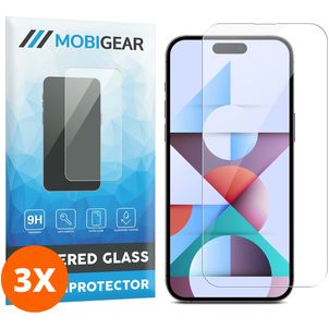 Mobigear iPhone 15 Glazen Screenprotector - Case Friendly (3-Pack)