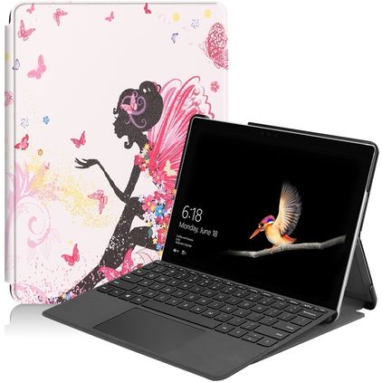 Mobigear Design Microsoft Surface Go Hoes Bookcase - Vlinder Fee