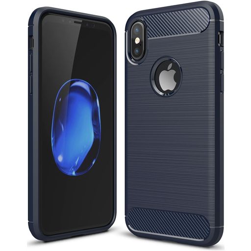 Mobigear Brushed Slim iPhone XR Hoesje Flexibel TPU Backcover - Marineblauw
