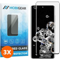 Mobigear Curved Samsung Galaxy S20 Ultra Glazen Screenprotector - Case Friendly - Zwart (3-Pack)
