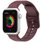 Mobigear Dashed Siliconen Apple Watch Bandje Gespsluiting - 49/46/45/44 mm - Bordeaux Rood