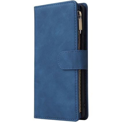 Mobigear Zipper Samsung Galaxy S10 Lite Hoesje Bookcase Portemonnee - Blauw