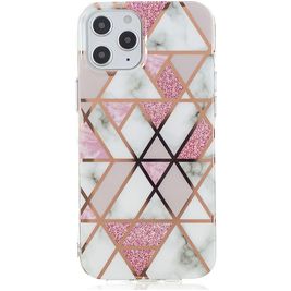 Mobigear Marble iPhone 12 Pro Max Hoesje Flexibel TPU Backcover - Roze