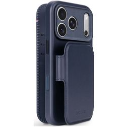 Decoded Detachable Wallet iPhone 18 Pro MagSafe Hoesje Echt Leer Uitneembare 2in1 Bookcase Portemonnee - Midnight Blue