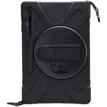 Xccess Survivor All-round Samsung Galaxy Tab S8 Plus Hoes Hard Kunststof,Siliconen Backcover + Schouderband + Standaard - Zwart