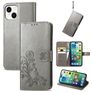 Mobigear Clover iPhone 15 Hoesje Bookcase Portemonnee - Grijs