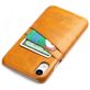 Fierre Shann Premium Card iPhone XR Hoesje Backcover met Pasjeshouder - Cognac
