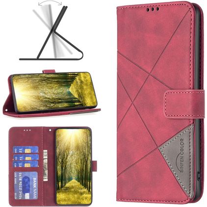 Mobigear Rhombus Google Pixel 7a Hoesje Bookcase Portemonnee - Rood