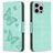 Mobigear Butterfly iPhone 15 Pro Max Hoesje Bookcase Portemonnee - Groen