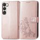 Mobigear Clover Samsung Galaxy A54 Hoesje Bookcase Portemonnee - Roségoud