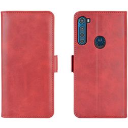 Mobigear Slim Magnet Motorola One Fusion Plus Hoesje Bookcase Portemonnee - Rood
