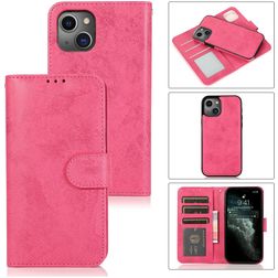 Mobigear Wallet iPhone 13 Hoesje Uitneembare 2in1 Bookcase Portemonnee - Magenta