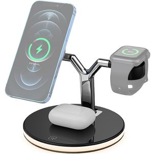 Mobigear LumiStation Mag 3in1 MagSafe Oplaadstation voor iPhone / AirPods en Apple Watch - Zwart