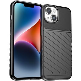 Mobigear Groove iPhone 15 Hoesje Flexibel TPU Backcover - Zwart