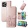Mobigear Clover iPhone 15 Pro Max Hoesje Bookcase Portemonnee - Roségoud