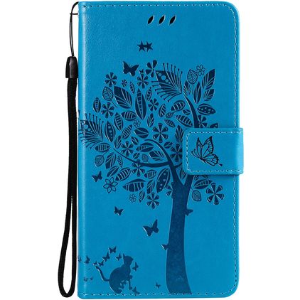 Mobigear Tree Samsung Galaxy S21 Ultra Hoesje Bookcase Portemonnee - Blauw