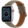 Mobigear Genova Leren Apple Watch Bandje Gespsluiting - 42/41/40/38 mm - Grijs