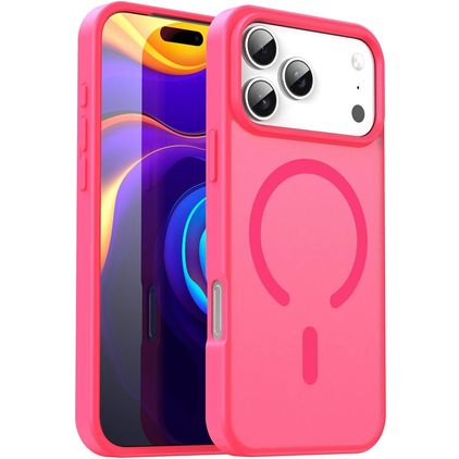 Mobigear Shockproof iPhone 18 Pro Max MagSafe Hoesje Hardcase Backcover - Rose Red