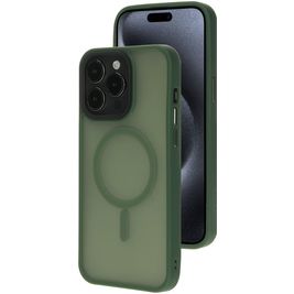 Mobiparts Hardcover iPhone 15 Pro Max MagSafe Hoesje Hardcase Backcover - Satin Green