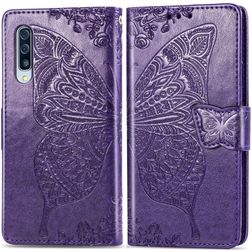 Mobigear Butterfly Samsung Galaxy A70 Hoesje Bookcase Portemonnee - Paars