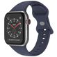 Mobigear Sport Dual Siliconen Apple Watch Bandje Druksluiting - 49/46/45/44 mm - Donkerblauw
