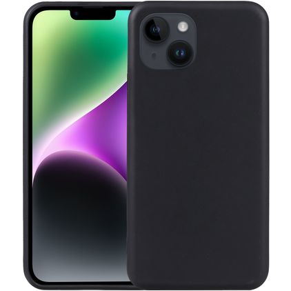 Mobigear Basics iPhone 15 Plus Hoesje Flexibel TPU Extra Dun Backcover - Zwart