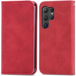Mobigear Retro Slim Samsung Galaxy S25 Ultra Hoesje Bookcase Portemonnee - Rood