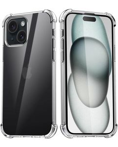 Mobigear Cushion Doorzichtig iPhone 15 Hoesje Flexibel TPU Backcover Shockproof - Transparant