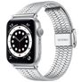 Mobigear Kopenhagen Stalen Apple Watch Bandje Klemsluiting - 42/41/40/38 mm - Zilver