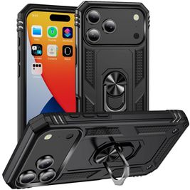 Mobigear Armor Ring iPhone 17 Pro Max Hoesje Hardcase Backcover Shockproof met Ringhouder - Zwart