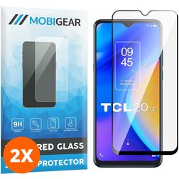 Mobigear Premium TCL 20 SE Glazen Screenprotector - Case Friendly - Zwart (2-Pack)