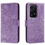 Mobigear Flowers HONOR 200 Lite Hoesje Bookcase Portemonnee - Paars