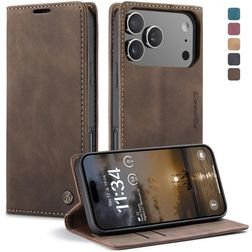 CaseMe 013 iPhone 18 Pro Hoesje Bookcase Portemonnee - Coffee