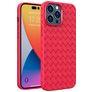 Mobigear Woven iPhone 14 Pro Max Hoesje Flexibel TPU Backcover - Rood