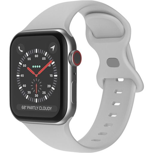 Mobigear Sport Dual Siliconen Apple Watch Bandje Druksluiting - 42/41/40/38 mm - Grijs